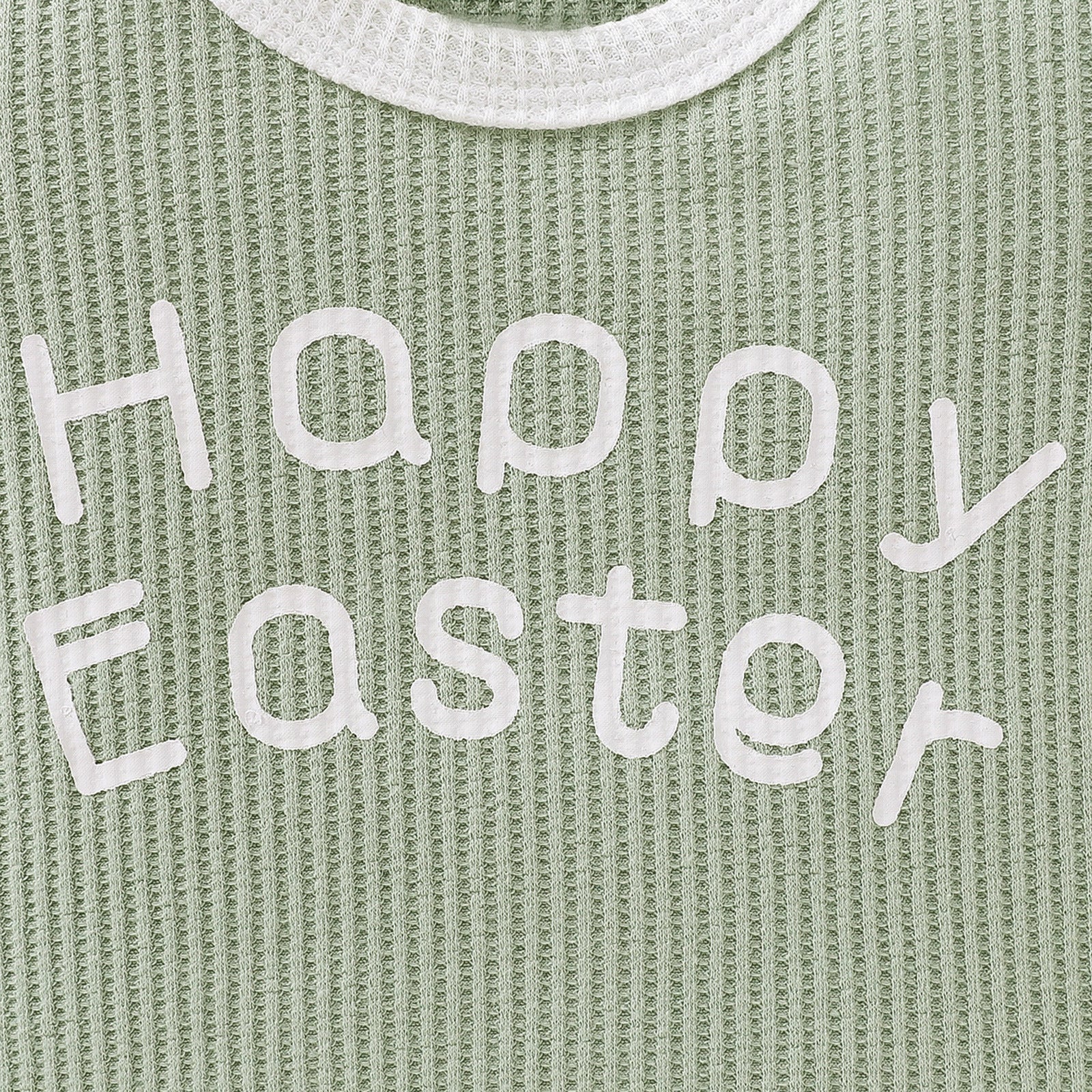 Easter Baby Suit Grid Offset Short Sleeve Rabbit 2 Pcs Sets
