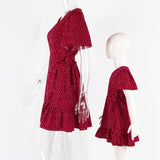 Family Matching Mother Daughte  Wave Point Wooden Loose Casual Dresses