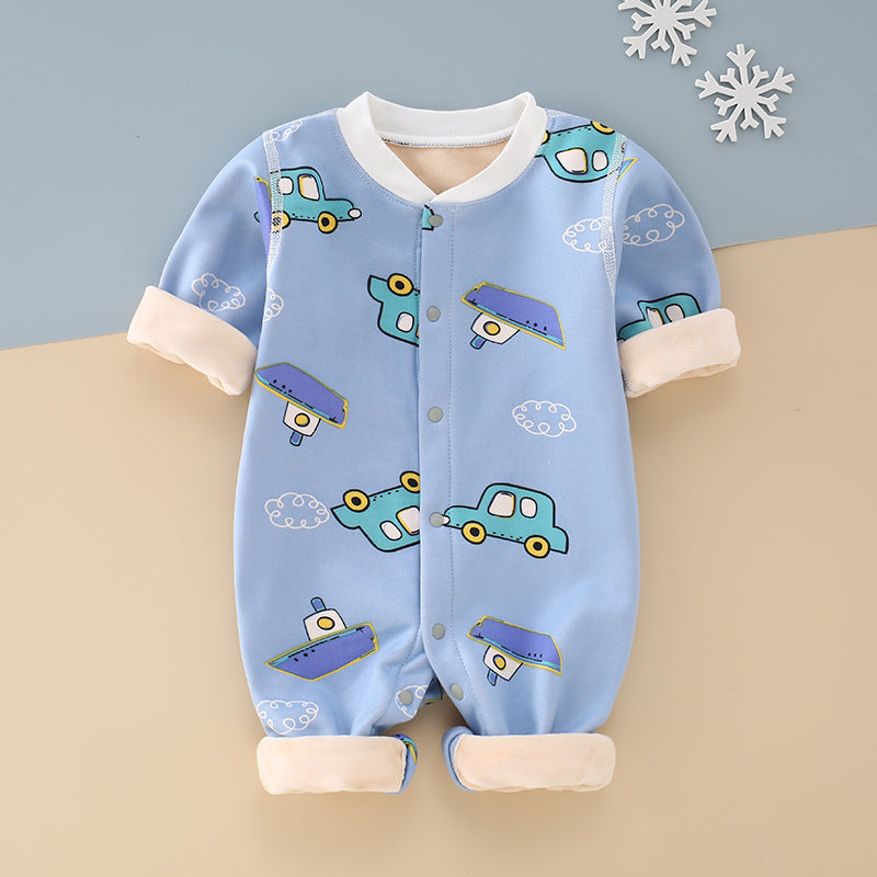 Baby Onesie Fleece Boneless Fall Winter Climbing Milk Silk Rompers