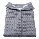 Baby Stroller Sleeping Outdoor Button Knitted Wool Fleece Thickened Pajamas