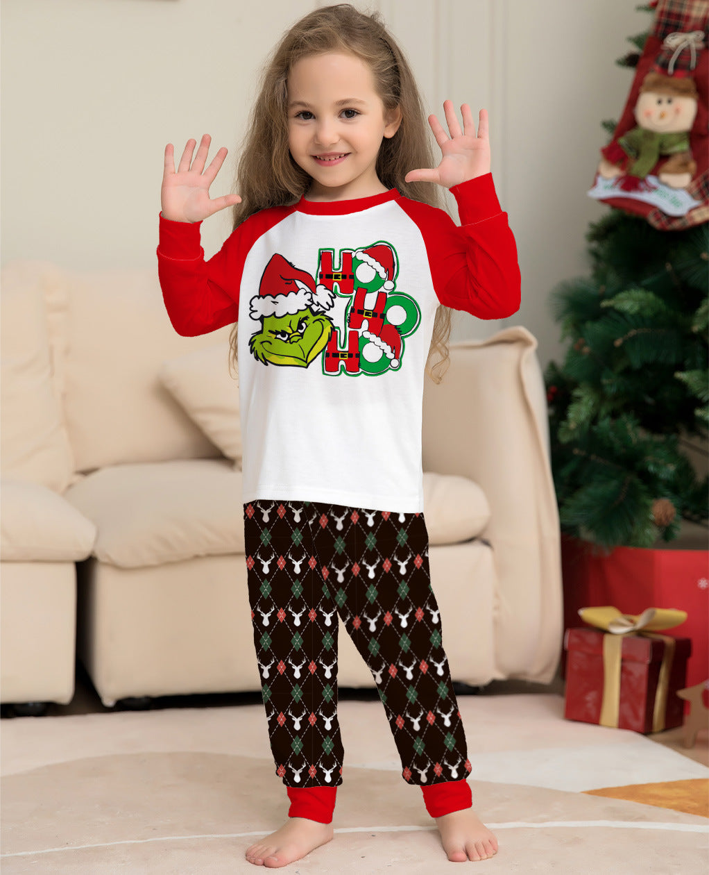 Family Matching Strange Letters Christmas Parent-child Printed Pajama