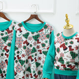 Family Matching Parent-child Hoodie Christmas Print Round Neck Shirts