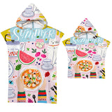 Kids Baby Tropical Fruit Microfiber Hooded Beach Towel Quick-Dry Wearable Pajamas