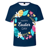 Kid Boys Girls Easter Digital Printed Short Sleeves T-shirts