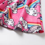 Family Matchinf Parent-child Round Collar Short Sleeve Rainbow Pony Dresses