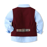 Kid Baby Boys Set Gentleman Panel Waist 3 Pcs Sets