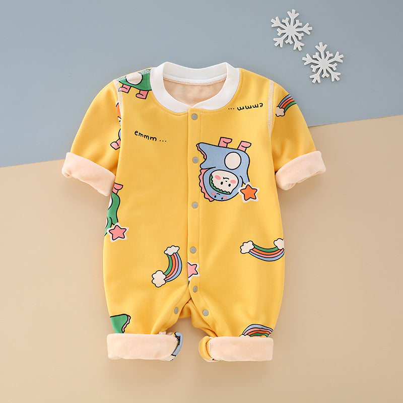 Baby Onesie Fleece Boneless Fall Winter Climbing Milk Silk Rompers