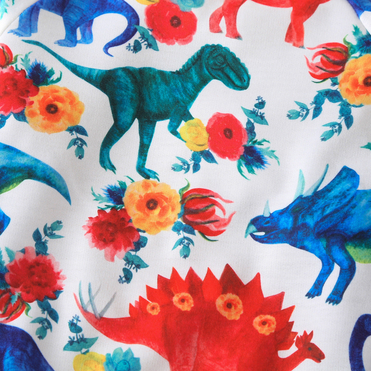 Kid Baby Boy Autumn Long Sleeve Cotton Dinosaur Suit 2 Pcs Sets