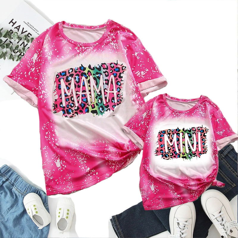 Family Matching Mother Daughter CottonShort Sleeves T-shirt