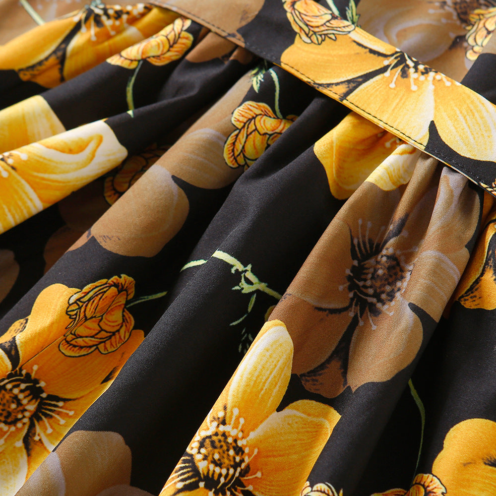 Kid Baby Girl Long Sleeve Lace Collar Bow Tie Flower Dresses