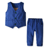 Kid Baby Boys Double-layer Plaid Long-sleeved Performance 4 Pcs Sets
