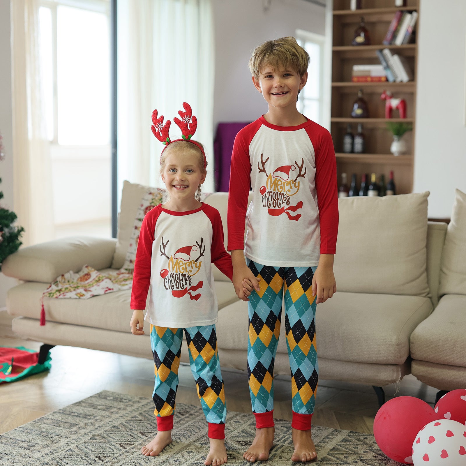 Family Matching Christmas Parent-child Pajamas Suits Set