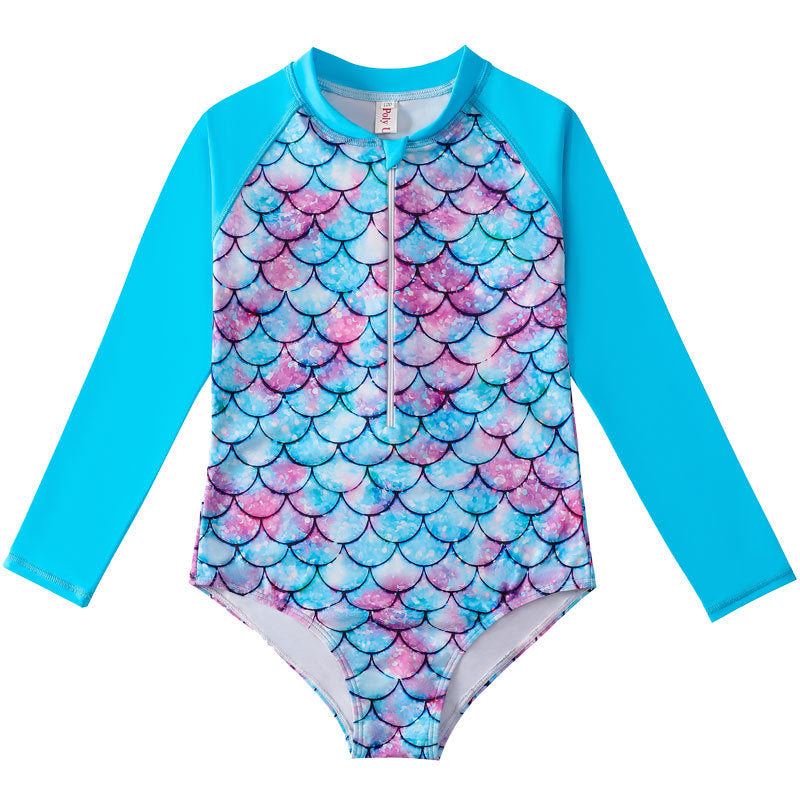 Kid Girls Swimsuit One-piece Sunscreen Beach Mermaid Swimwear