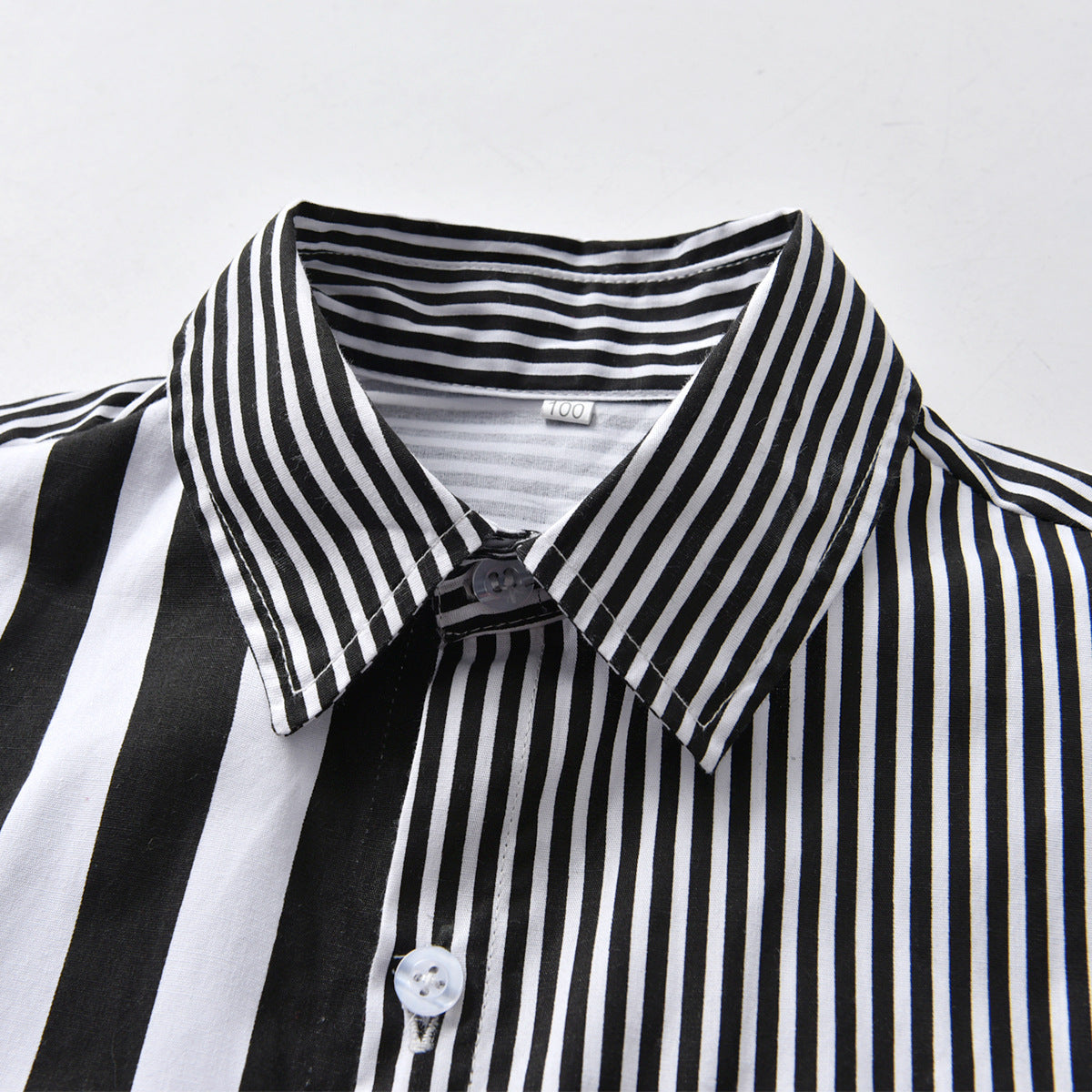 Kid Baby Boy Suit Summer Short Sleeve Striped Suspenders 2 Pcs Set