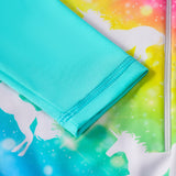 Kid Girls Middle Sunscreen Swimsuit Long-sleeved One-piece Swimwear