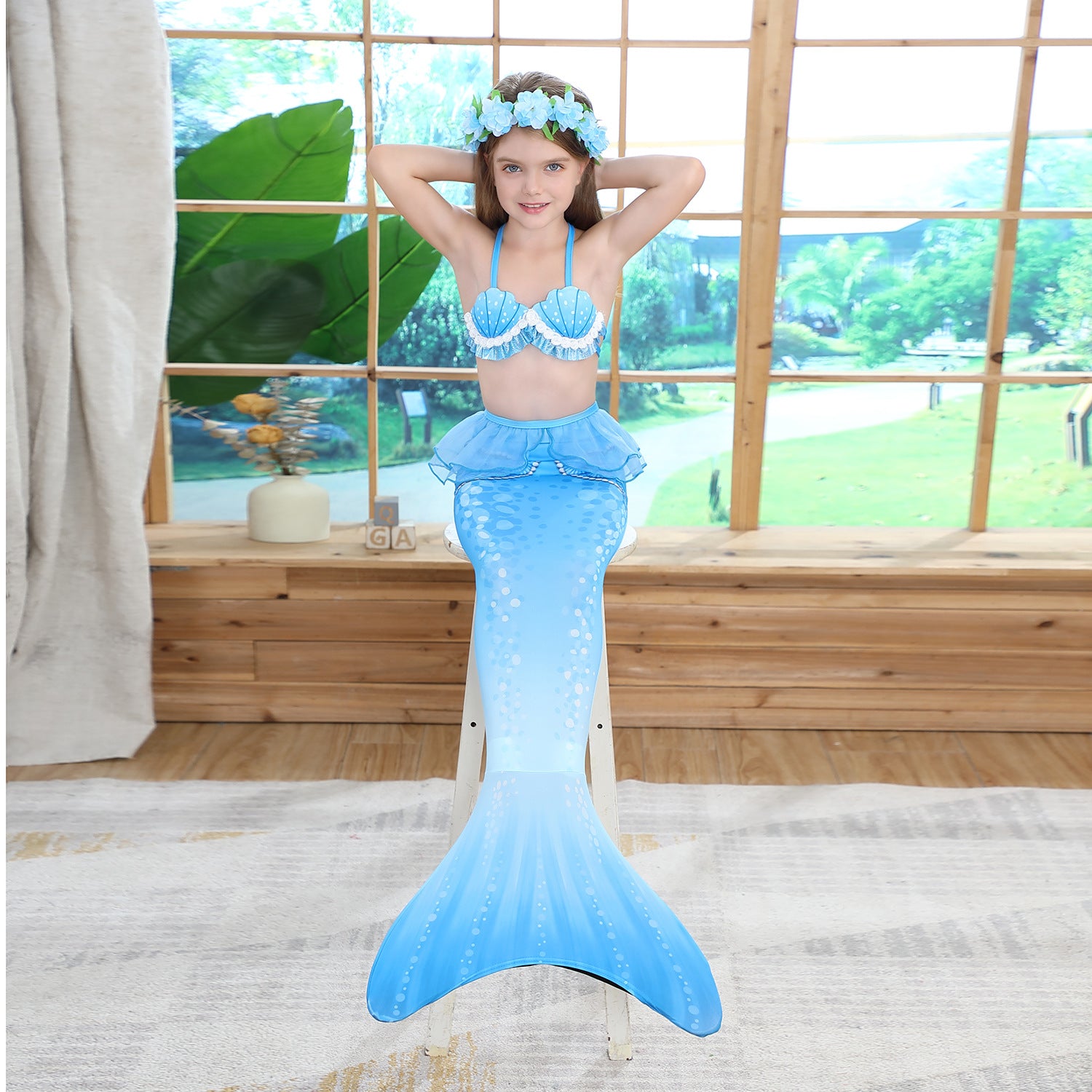 Summer Kid Baby Girl Mermaid Monofin Princess Swimsuit Bikini Bathing Suit