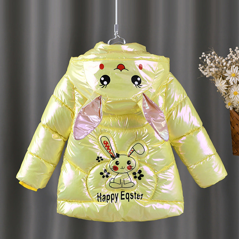 Kid Baby Girl Winter Cartoon Bright Skin Velvet Warm Down Padded Coats