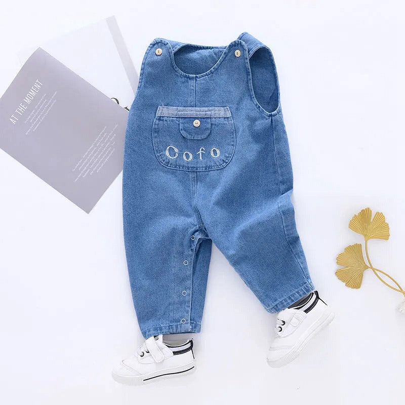 Baby Girl Onesies Sleeveless Crawlers Soft Denim Spring Autumn Rompers