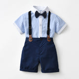 Kid Baby Boy Suit British Gentlemen Summer Cotton 4 Pcs Set