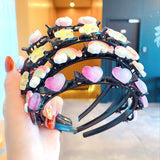 Kid Girl Braided Headband Clip Cute Cartoon Headwear
