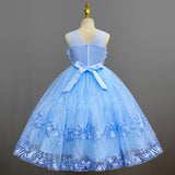 Kid Girl Princess Summer Flower Show Host Pompous Piano Performance Dresses