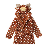 Kid Baby Girl Christmas Robe Winter Polka Dot Belt Pajamas
