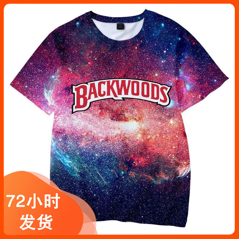 Kid Boy Backwoods Galaxy 3D Hoodies Pullover Short Sleeve Sweatshirt
