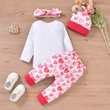 Baby Girl Set Valentine's Day Love Letter 3 Pcs Sets