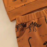 Kid Baby Boy Cute Cartoon Dinosaur Print 2 Pcs Sets