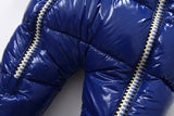 Infant Newborn Baby Winter Warm Hooded Romper Solid Color Overalls Jumpsuit