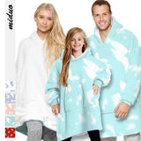 Family Matching Hoodie Tie-dye Digital Print Winter Warm Shirts Tops