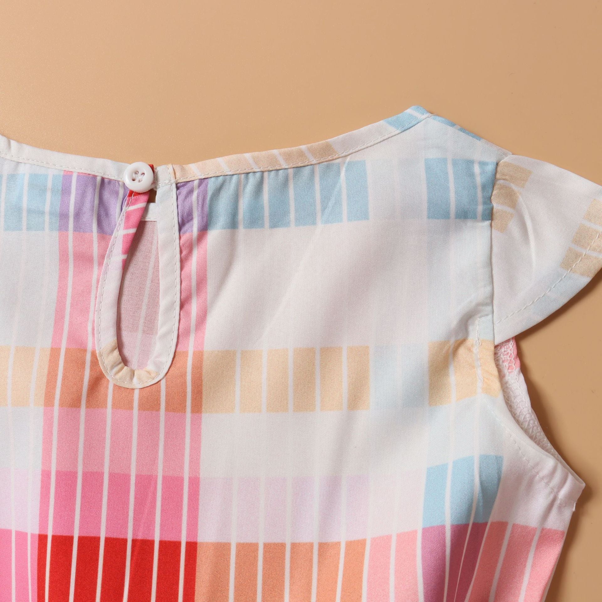Family Matching Mother-daughter Rainbow Vertical Stripe Holiday Dresses