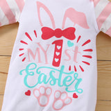 Easter Baby Long Sleeve Harley Romper With Hat Sets 2 Pcs