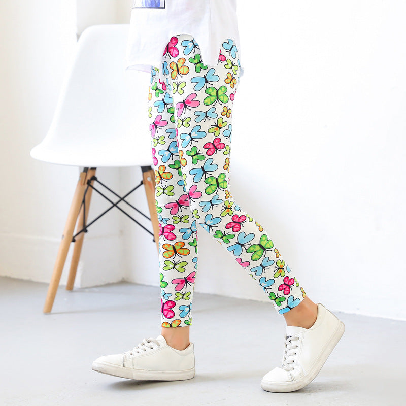 Kid Girls Leggings Travel Pants Student Casual Wear Customizable Leggings Pants