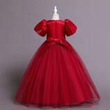 Kid Girl Princess Mesh Puffy Wedding Floral Dress