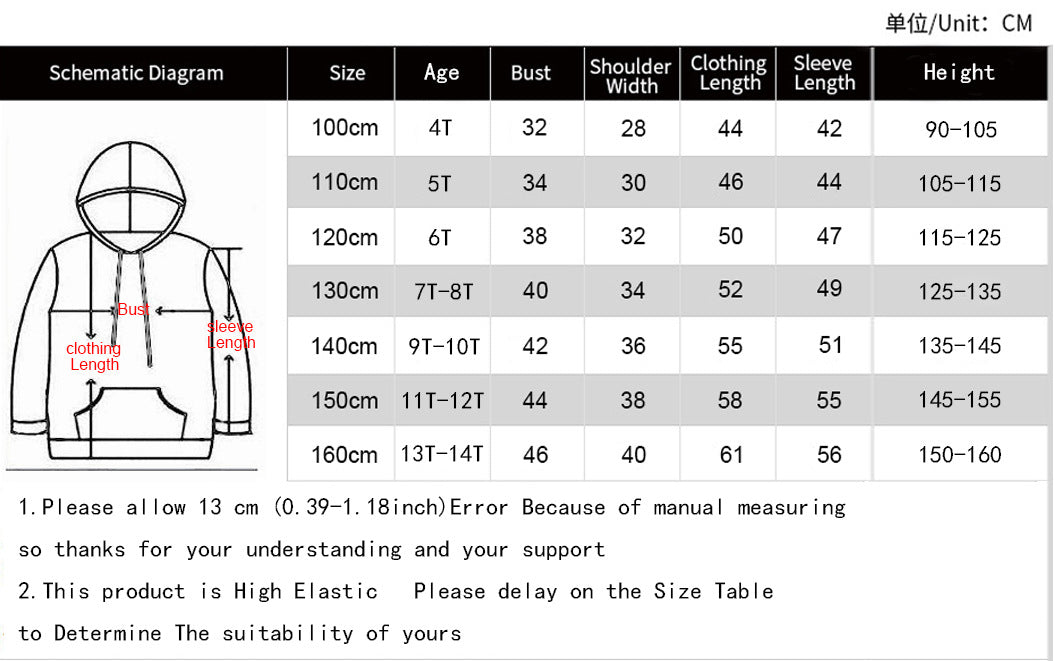 Kid Girls Boy Unicorn Hoodies Cartoon Sweatshirt Casual Pullover