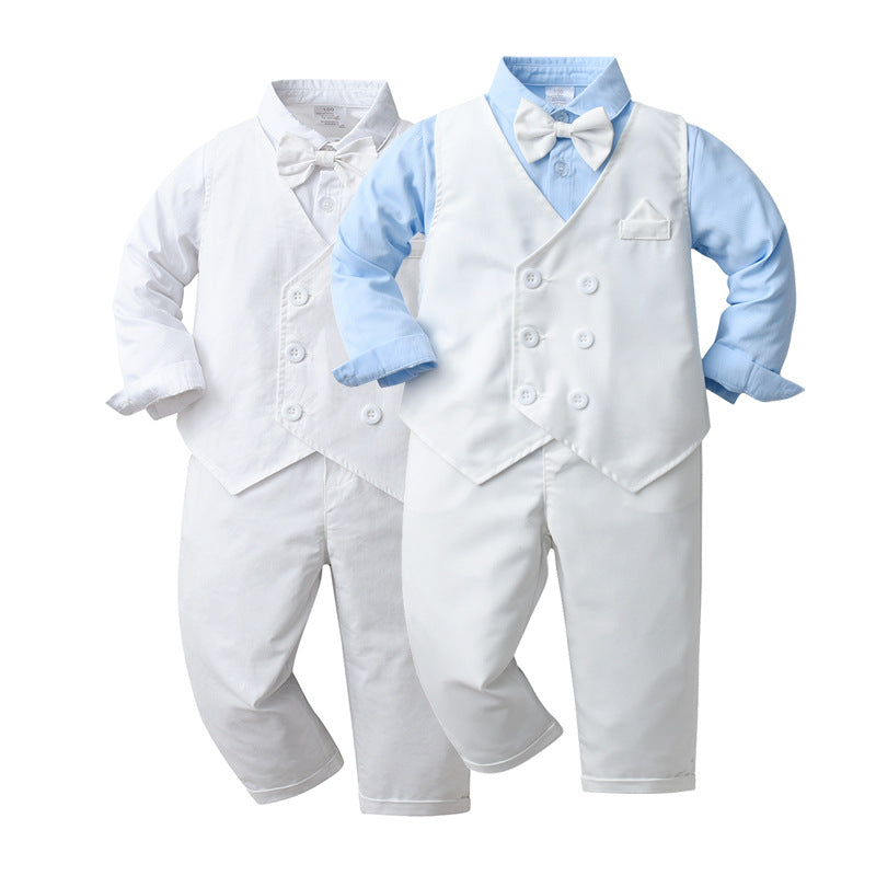 Kid Baby Boy British GentlemanAutumn Long Sleeve 3 Pcs Sets