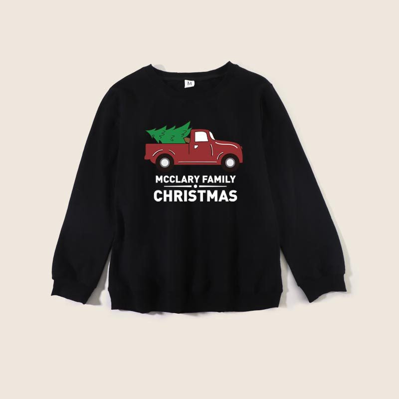 Family Matching Christmas Round Neck Parent-child Long Sleeve Cute Cartoon Shirts