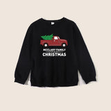 Family Matching Christmas Round Neck Parent-child Long Sleeve Cute Cartoon Shirts