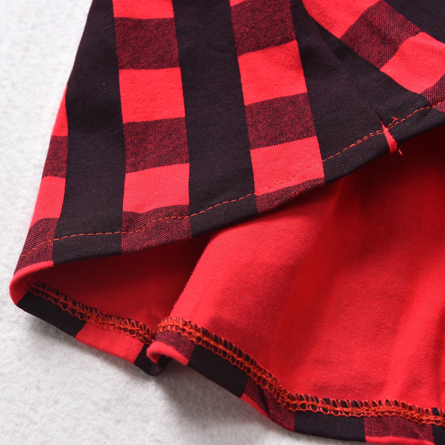 Kid Baby Girls Long Sleeve Christmas Plaid Flying Sleeve Dress