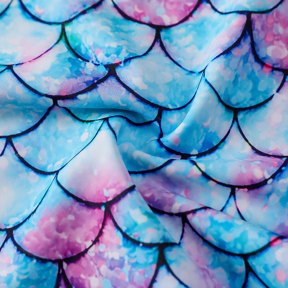 Kid Girls Swimsuit One-piece Sunscreen Beach Mermaid Swimwear