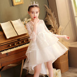 Kid Girl Pompous Trumpet Sleeves Princess Dress