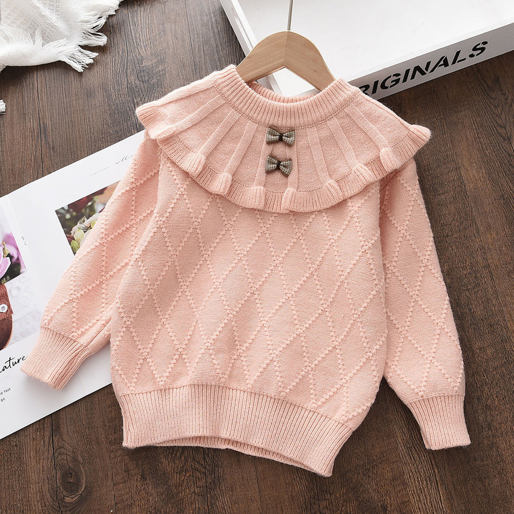 Kid Baby Girl Autumn Diamond Pullover Sweaters
