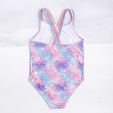Kid Girl Mermaid One-piece Shell Sequin Swimsuit