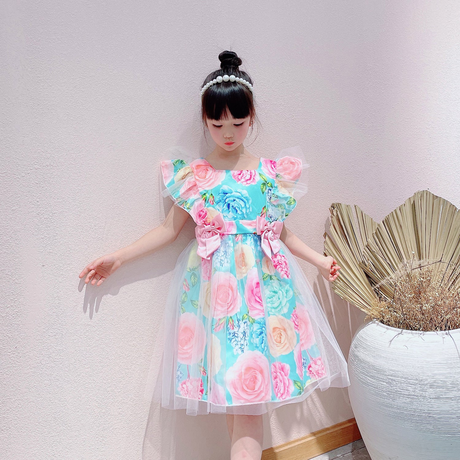 Kid Baby Girls Wedding Flower Elegant Lace Flower Ball Gown Dresses