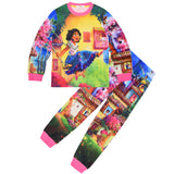 Kid Baby Girl Magic Full House Encanto Suit Long Sleeved Pajamas 2 Pcs Suits