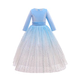 Kid Girl Long Sleeve Autumn Birthday Princess Piano Performance Dresses