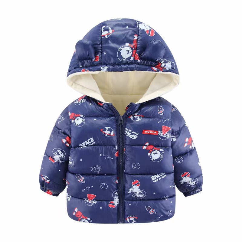 Kid Baby Girl Boy Winter Foreign Thick Cotton-padded Jacket Coats