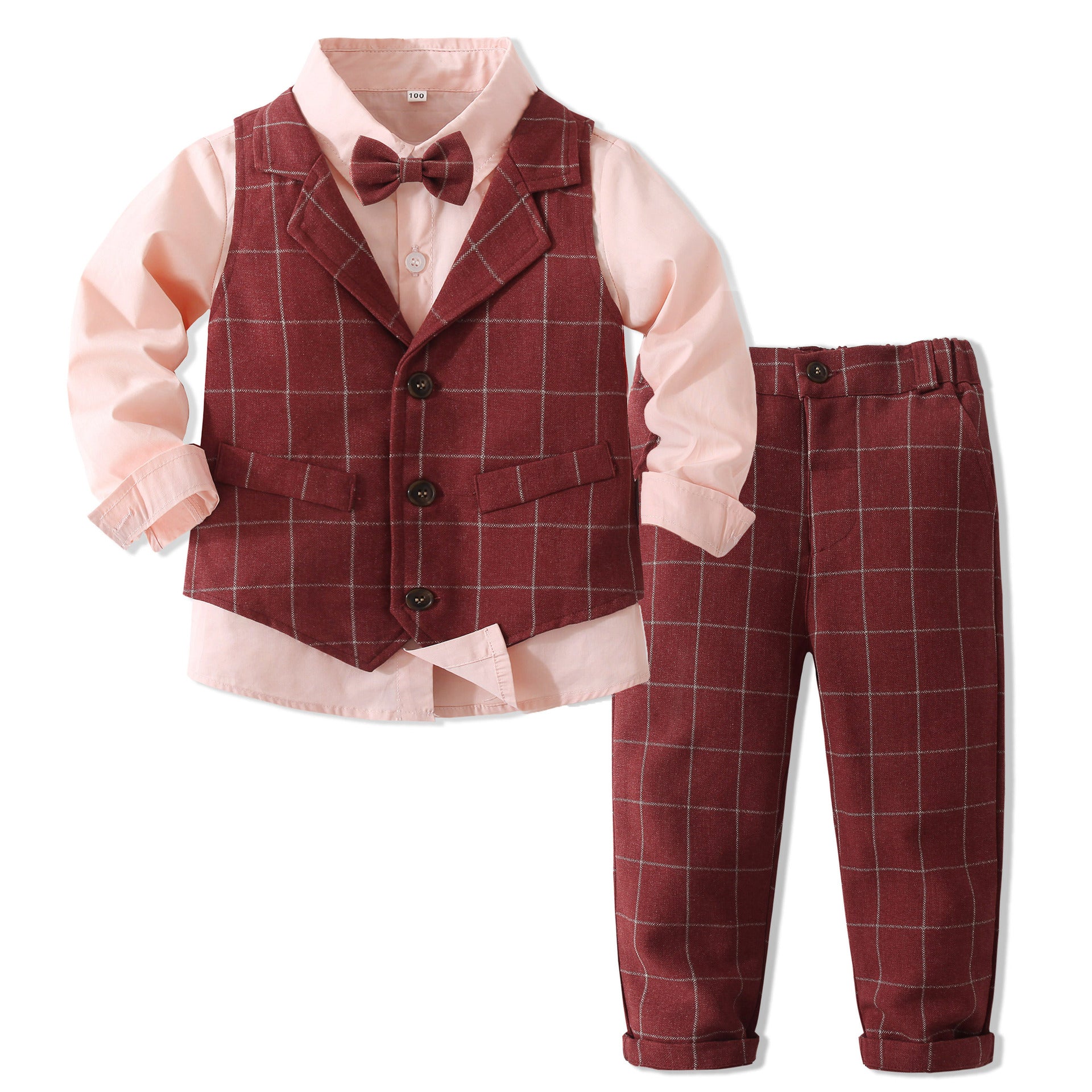 Kid Baby Boy Gentleman Party Autumn Handsome 3 Pcs Sets Suit