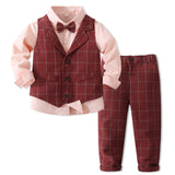 Kid Baby Boy Gentleman Party Autumn Handsome 3 Pcs Sets Suit